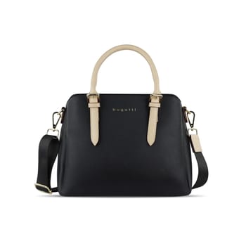 Handtasche ELLA M, schwarz/beige