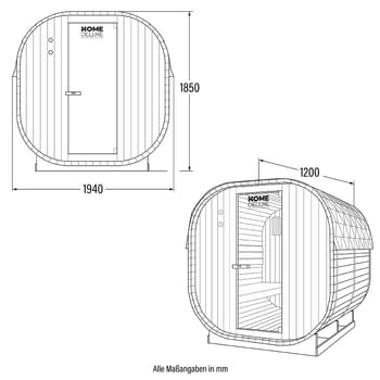 Outdoor Sauna CUBE M, für 2 Personen (4 von 4)